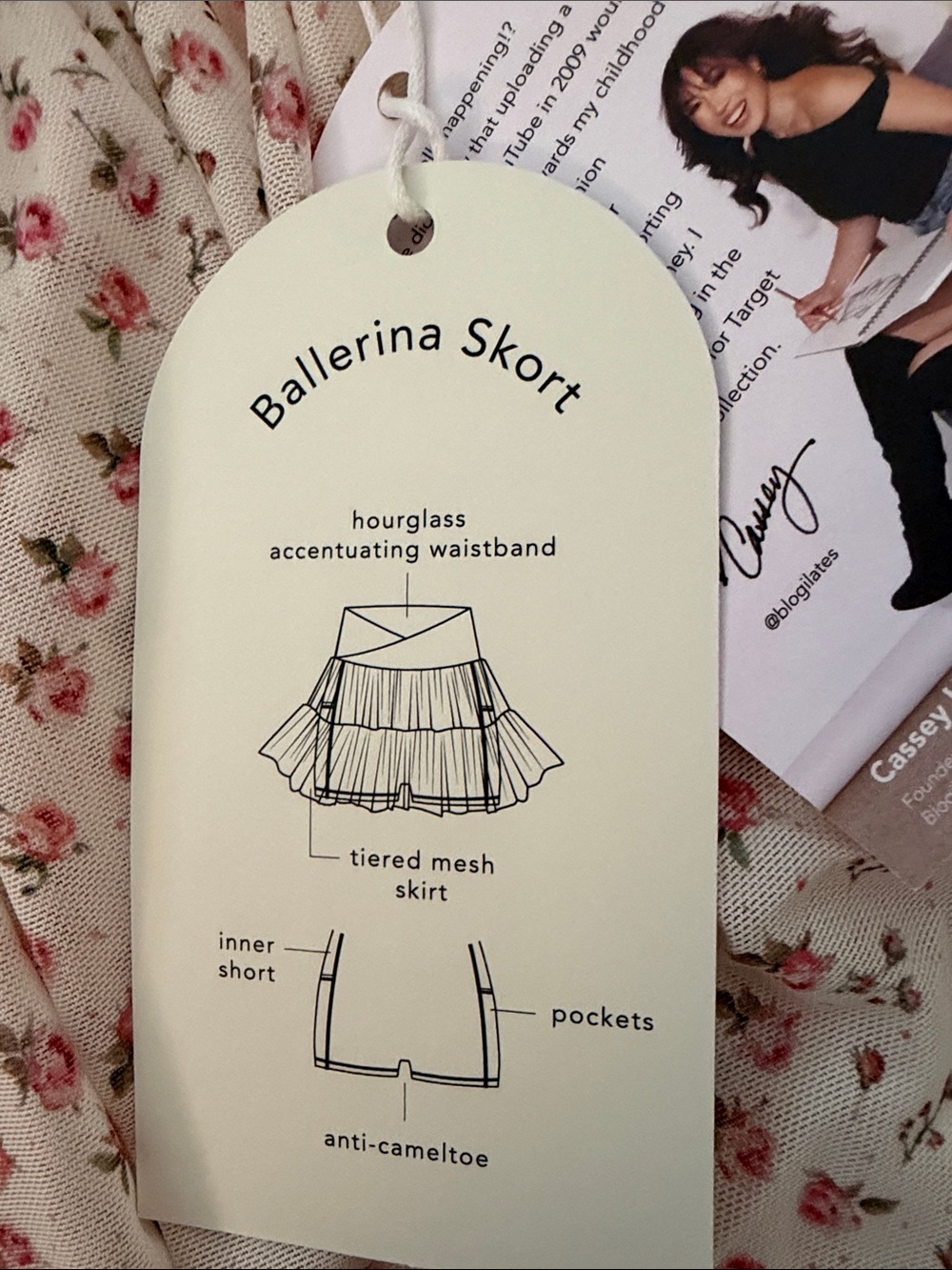Floral Tiered Skort with Pink Waistband - Picture 3 of 4